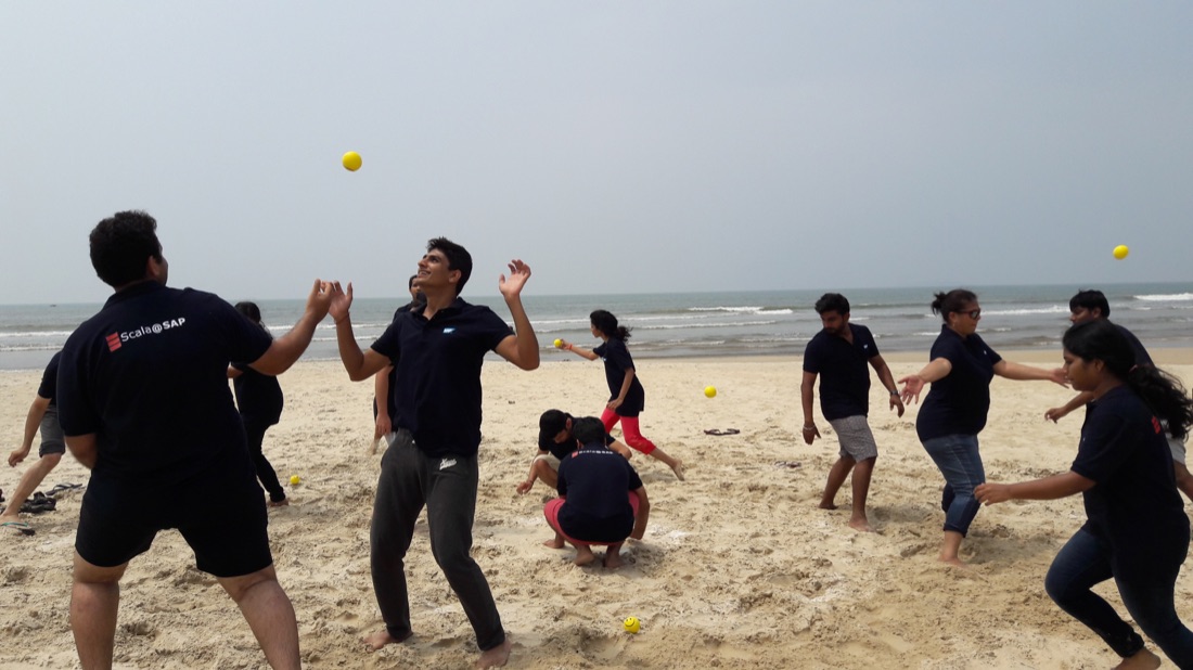Beach ball-toss activity