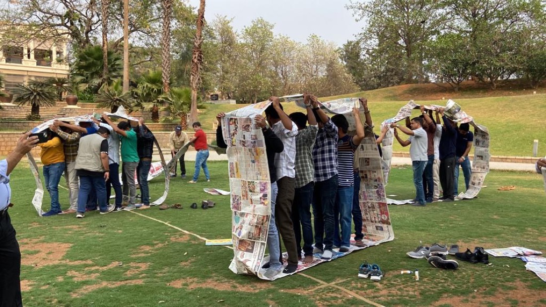 Newspaper tunnel challenge